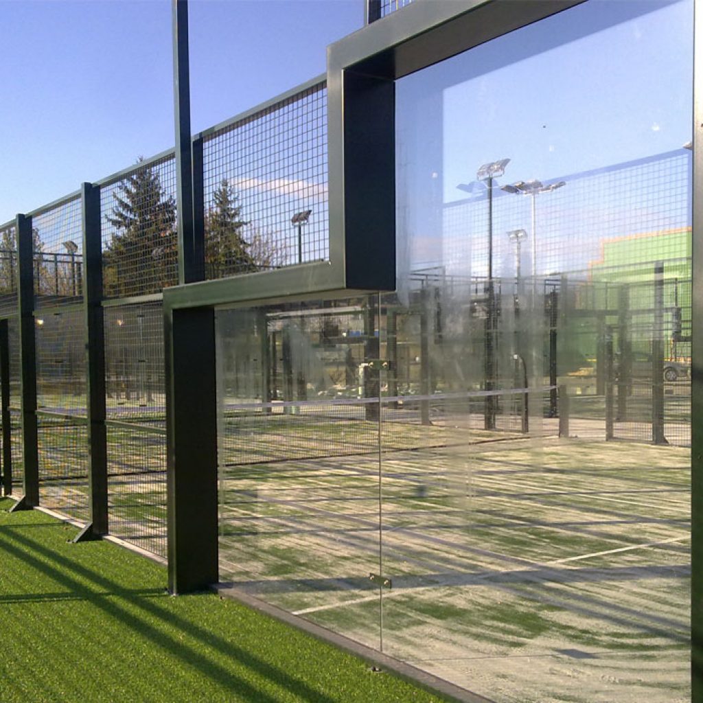 Padel court glass replacement.