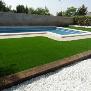 Jardines con Césped Artificial. Césped residencial piscina